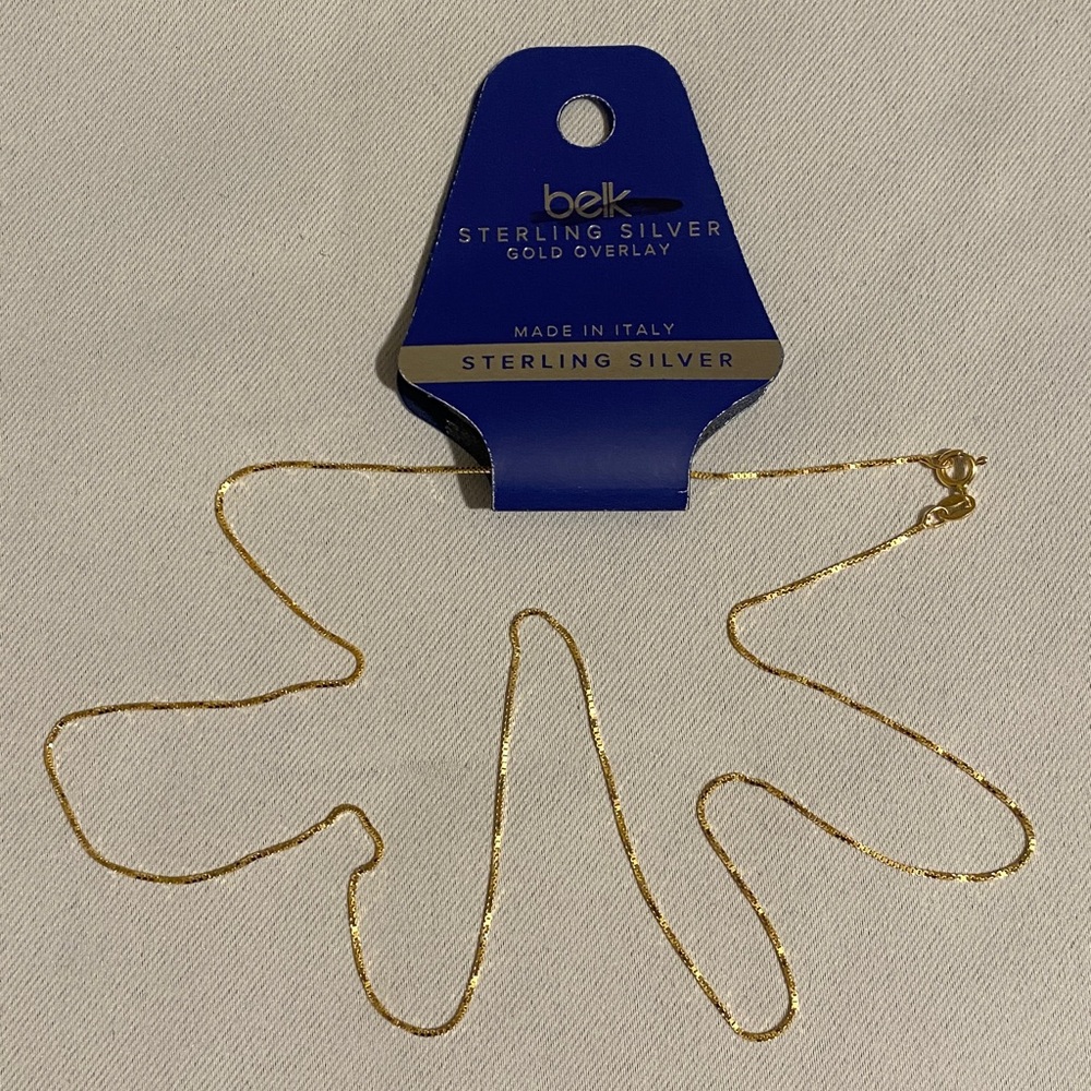 24" BELK Sterling Silver w Gold Overlay Sophisticated Chain Necklace